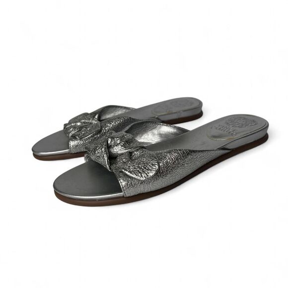 Vince Camuto Shoes - Vince Camuto silver metallic sandals with bow detail 6